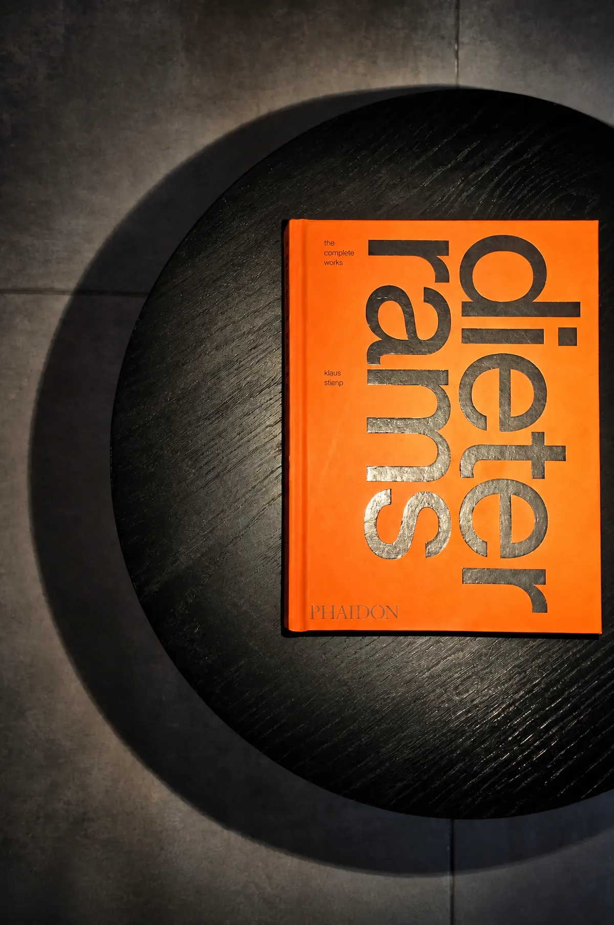 The Dieter Rams monograph waiting on the lobby side table